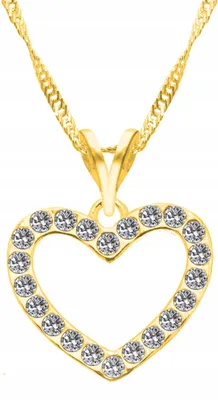 Immagine prodotto di Catena d'oro con cuore di zircone cuore di zircone ARGENTO 925