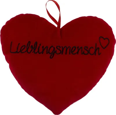 Produktbild von Herz-Kissen Lieblingsmensch Liebe Spruch Geschenk Freundschaft Partner Freundin Rot Schwarz