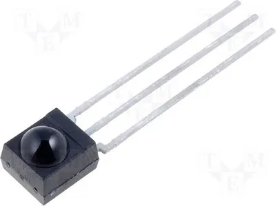 Immagine prodotto di 1 x Ricevitore a infrarossi integrato, angolo di ricezione 45°, tensione di alimentazione 2,5 ÷ 5,5 V, modello TSOP4133, modulo ricevitore a infrarossi, frequenza 33 kHz