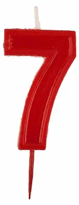 Produktbild von Rote Glitzer-Geburtstagskerze Zahl 7 - Einheitsgröße