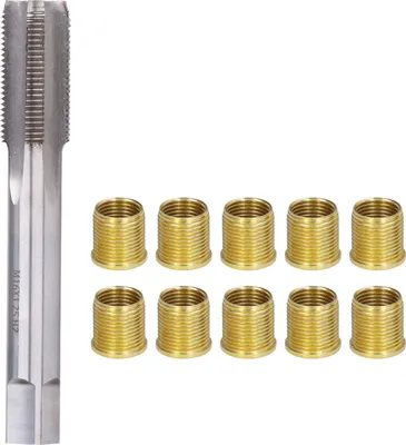 Image de Outils de réparation de filetage de bougie pour moteur à essence Kit d'inserts métalliques M14x1.25 et de tarauds M16x1.25