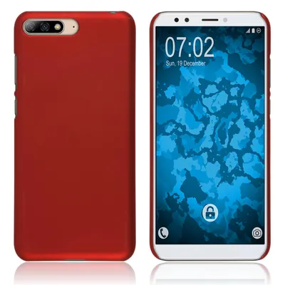 Produktbild von PhoneNatic Case kompatibel mit Huawei Y6 (2018) - Hülle rot gummiert Hard-case Cover