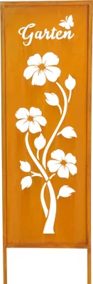 Produktbild von Gartenaufsteller Garten H83cm Metall Rost Gartenstecker Stele Garten-Deko Deko