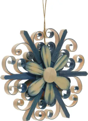 Produktbild von Strauchbehang Spanstern mit Blüte Blau(Beidseitig) BxHxT=8x8x2cm NEU