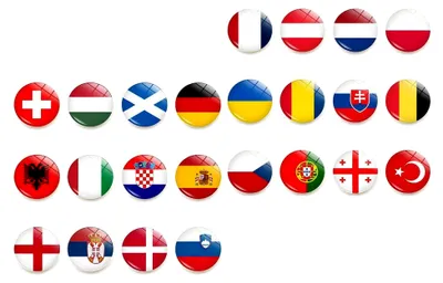 Produktbild von Kühlschrankmagnete mit europäischen Landesflaggen, 24 Stück