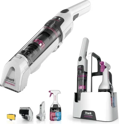 Immagine prodotto di Shark HX100EUT, Secco e bagnato, Filtraggio, Tappeto, Parquet, Materasso, Sacchetto, Vinile, Pavimento in legno, 83,06 dB, Senza sacco, Nero, Rosa, Bianco