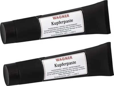 Imagen del producto de Comprar pasta de cobre Wagner 2 x 100g: pasta especial para altas temperaturas, ideal para frenos, escapes y conexiones roscadas