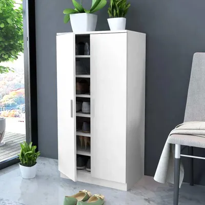 Zdjęcie produktu dla vidaXL Szafka na buty z 7 przegrodami biała