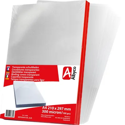 Productafbeelding van Albyco doorzichtige omslag, PVC, DIN A4, 100 stuks, transparant