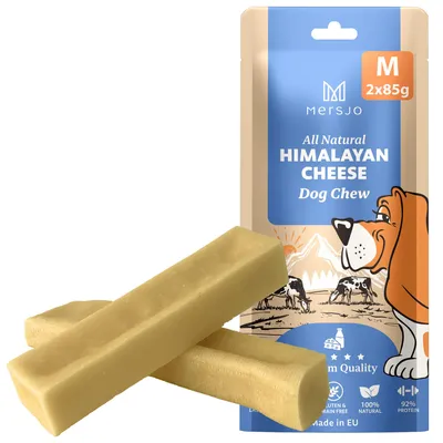 Obrázek produktu pro Mersjo Himalájská sýrová tyčinka pro psy M 170g Sýrový pamlsek 2 porce