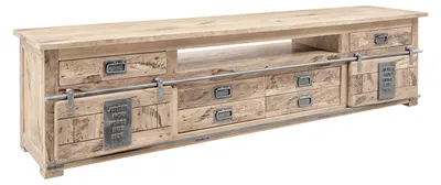 Produktbild von MASSIVMOEBEL24.DE TV-Board Mango 240x50x60 whitewash lackiert RAILWAY  #356