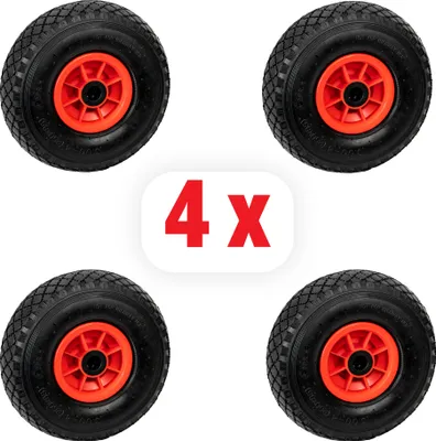 Produktbild von 4er Bundle Grafner® FlatFree Sackkarren/Bollerwagenrad  3.00-4PU  (4 x 16830)