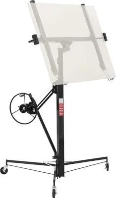 Immagine prodotto di VEVOR sollevatore di pannelli fino a max. 68 kg, altezza 3353 mm, sollevatore per cartongesso con braccio telescopico regolabile, sollevatore per cartongesso, sollevatore per cartongesso, sollevatore per pannelli, paranco, utensili, per montaggio a soffitto e a parete (nero)
