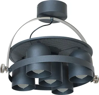 Produktbild von Deckenleuchte Design in schwarz Industrie Stil 5 Spotstrahler E27 bis 60W Decken Lampe für Wohnzimmer Küche Loft