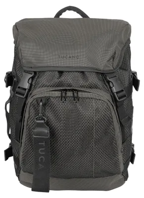 Produktbild von Tucano Unisex Rucksack aus recyceltem Polyester, grau, mit Fächern und Verschluss