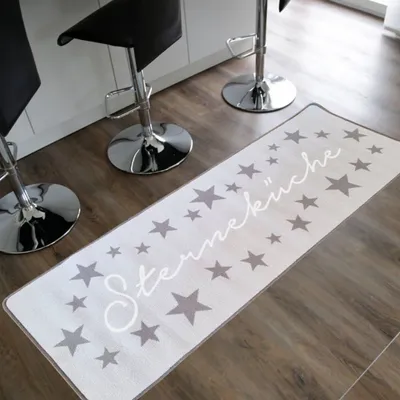 Produktbild von TOPANBIETER 999 Küchenläufer Sterneküche hellgrau 180 cm