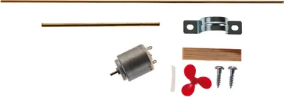 Produktbild von Antriebsbausatz für Motorboot, inkl. Schiffsschraube, Motor, Befestigungsmaterial, Stevenrohr, für 4,5 V Flachbatterie
