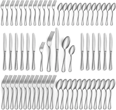Produktbild von Besteckset 60-teilig, für 12 Personen, Edelstahl, hochglanzpoliert, spülmaschinenfest, für Party