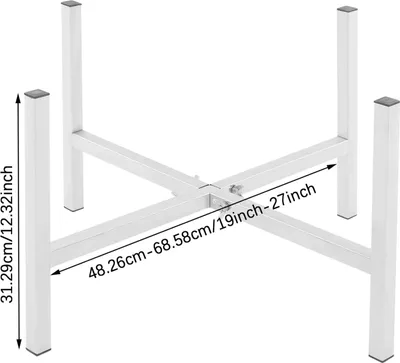 Obrázek produktu pro Nastavitelný stojan na ohniště – kempingový stojan na gril – nerezová ocel 201 – délka 48,3–68,6 cm – výška 31,3 cm – pro vaření a grilování venku