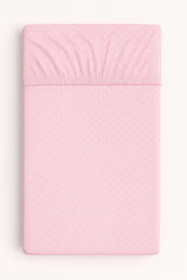 Obrázok produktu pre Bavlnené prestieradlo 120x60cm bodky na modrom