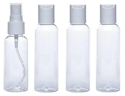 4 transparente Reise-Toilettenflaschen, handgepäcktauglich, BPA-frei