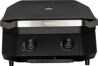 Produktbild von Cozze® Gasgrill mit 2 Zonen / 2 zusätzliche Grillroste, Grillfläche 51 x 39 cm, Gerätemaße 37.8 x 59.7 x 58.9 cm, 5 kW, Stahl / Gusseisen, schwarz