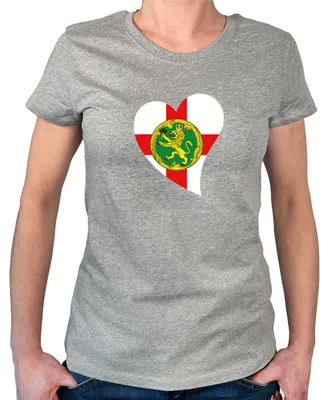 Produktbild von Huuraa Damen T-Shirt Alderney Flagge Herz XXL Sport Grey Bio Baumwolle Fairtrade Damenshirt Geschenkidee