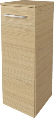 Produktbild von FACKELMANN Midischrank B.STYLE / Badschrank mit gedämpften Scharnieren / Maße (B x H x T): ca. 30,2 x 82,6 x 32 cm / hochwertiger Schrank fürs Bad / Türanschlag Links / Korpus & Front: Braun hell