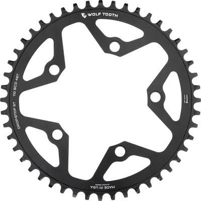Obrázok produktu pre Wolf Tooth Gravel/CX/Road Kettenblatt, 110 BCD, 5-Loch, 48 Z., Drop-Stop ST, čierna