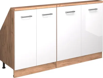 Zdjęcie produktu dla Vicco Szafa na dach skośny Rion, Zestaw 2 sztuk, Goldkraft dąb/biały wysoki połysk