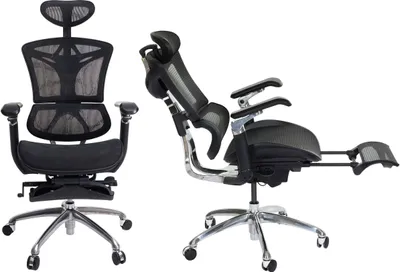 Obrázek produktu pro Kancelářská židle SIHOO, kancelářská židle, otočná židle, ergonomická, bederní opěrka nohou 3D nastavitelné područky černá