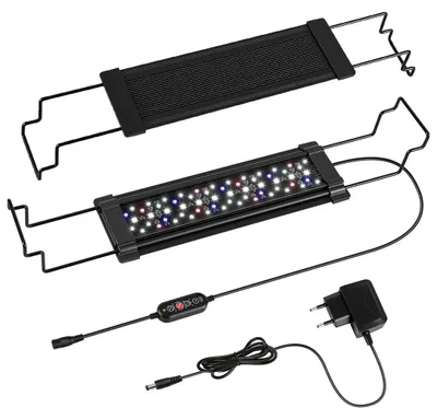 Zdjęcie produktu dla Wodoodporna, kolorowa lampa LED do akwarium z uchwytem i timerem, dekoracyjne oświetlenie, 12 W