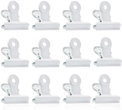 Produktbild von PolkaHome® 50 Stück Metallklammern 22 mm, Edelstahl-Griff, Lebensmittel- und Beutelverschluss, Scharnierklemmen für Tags, Taschen,