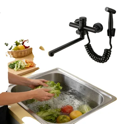 Produktbild von Küchenarmatur, Multifunktionale Sprühpistole, 360° Drehbar, schwarz
