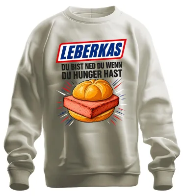 Productafbeelding van Leberkas. Je bent niet jezelf als je honger hebt. Broodje. Lederhosen. Trui. Pullover. Natuur. S