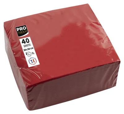 Image de PROnappe SV623809I PROnappe Serviettes de table, 380 x 380 mm, rouge