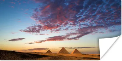 Produktbild von MuchoWow® Poster Die Pyramiden von Gizeh in Ägypten bei Sonnenuntergang 120x60 cm - Bild