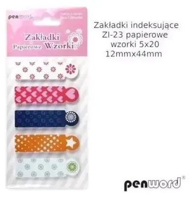 Zdjęcie produktu dla Zakładki indeksujące 12 x 44 mm, 5 x 20 sztuk, różne wzory