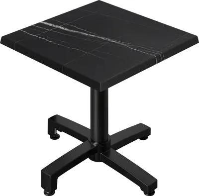 Produktbild von WBO | Bistro Außen Tisch | B:T:H 70 x 70 x 78,5 cm | Schwarz Marmor / Schwarz | Quadratisch | Zusatzgewicht | Bistro Tisch Gastro Tisch