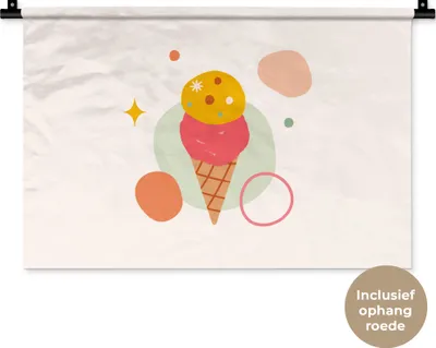 Produktbild von MuchoWow® Wandteppich Wandbehang Eiscreme - Sommer - Farben 60x40 cm Tapisserie Dekoration Wandtuch - Wanddekorationen