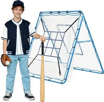 Image de Filet Rebounder, angles réglables, entraînement multisports, bleu