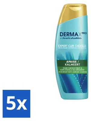 Imagen del producto de 5 unidades de champú anti-caspa DermaXPro de Head & Shoulders, 225 ml cada uno. Paquete económico