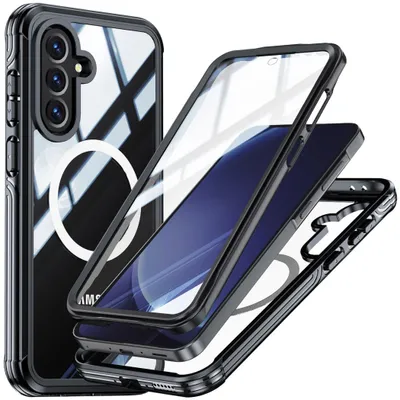 Image de Coque MagSafe pour Samsung Galaxy A57 / A37, coque intégrale en verre, noire