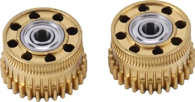 Produktbild von 2-teiliges Extruder-Zahnradset als Ersatz für CREALITY K2 Plus, komplett aus Metall, DLC-beschichtet, perforiert, Upgrade-Zahnradset