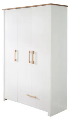 Produktbild von roba Kleiderschrank 'Ava' 3-trg. in weiß, mit Deckplatte in 'Artisan Eiche', HxBxT: 200 x 138,5 x 54 cm