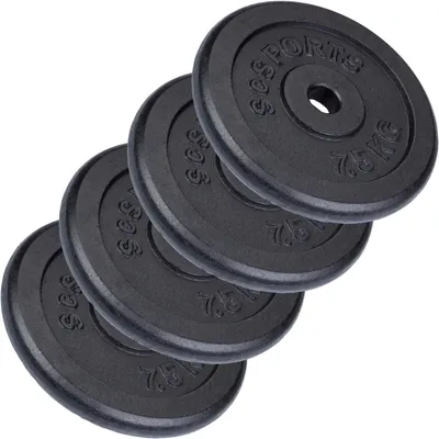 Produktbild von ScSPORTS® Hantelscheiben - Set, 30kg, 4x7,5kg, Ø 30/31 mm, Gusseisen - Gewichtsscheiben, Hantelscheiben-Set, Hantelgewichte, Fitness Scheiben, Gussscheiben, Gewichte für Hantel, Langhantel
