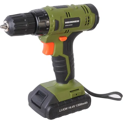 Zdjęcie produktu dla Wiertarko-wkrętarka akumulatorowa Heinner AMGA008, 14,4 V, 650 obr./min, 26 Nm, 21+1 ustawień momentu obrotowego, uchwyt bezkluczykowy 10 mm, akumulator, ładowarka