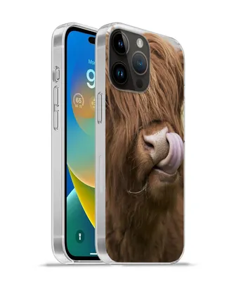 Produktbild von MuchoWow® Handyhülle Schutzhülle Hülle für Apple iPhone 14 Pro - Softcase Schottischer Highlander - Braun - Kuh Silikon Softcase Handy Hülle - Umschlag
