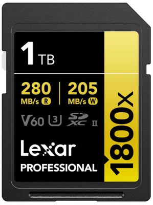 Produktbild von SD-Speicherkarte Lexar Professional 1800x, 1 TB, SDXC, UHS-II U3, V60