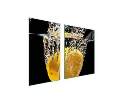 Produktbild von Glasplatte und Schneidebrett 100x52 Zitrone